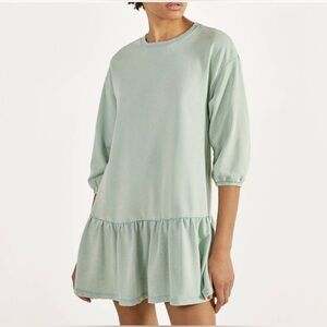 Bershka green soft oversized T-shirt Dress New